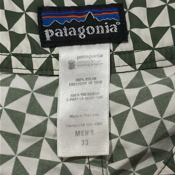 Patagonia green in wheel summer beach board shorts size 33 - Picture 4 of 7